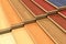 Set of color wooden laminated construction planks