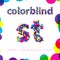 Set of Colorblind Style Font in Vector. Fresh trendy colors.