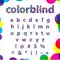 Set of Colorblind Style Font in Vector. Fresh trendy colors.