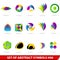 Set of colored abstract symbols