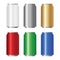 Set of colored aluminum can.