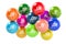 Set of colored balls with country code top-level domain names, 3