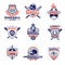 set of colored baseball badges, stickers, emblems