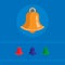 Set of colored bell icons. Vector illustration.