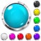 Set of colored buttons