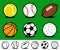 Set of colored cartoon sports ball icons