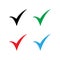 Set of colored check mark icon. Tick symbol, tick icon vector illustration.