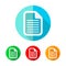 Set of colored document icons. Vector illustration.