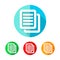 Set of colored document icons. Vector illustration.