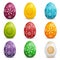 Set of Colored Easter Eggs