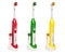 Set of colored electric toothbrushes, 3D rendering