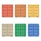 Set of colored freight containers