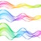 Set of Colored Gradient Abstract Isolated Transparent Wave Lines