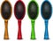 Set of colored hair brush. Vector