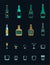 A set of colored icons of alcoholic drinks