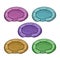 A set of colored icons, a pillow-litter for dogs and cats, a comfortable soft chaise longue, vector cartoon