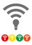 Set of colored Li-Fi wireless access icons