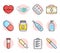 Set of colored medical icons. Flat style. Vector illustration