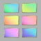Set of Colored Pastel Gradient Cards or Banners with Stylized Go
