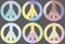 Set of colored peace symbols