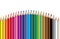 Set of colored pencil collection semicircle arranged - seamless in both directions - isolated vector illustration craynos on white