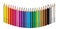 Set of colored pencil collection semicircle arranged - seamless in both directions - isolated vector illustration craynos on white