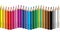 Set of colored pencil collection wave arranged - seamless in both directions - isolated vector illustration craynos background