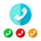 Set of colored phone icons. Vector illustration.