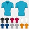 Set of colored polo-shirts templates for men