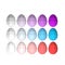 Set of colored polygonal easter eggs on a white background ideal for postcards and easter themed backgrounds