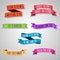 Set of colored stickers. Ribbons with motivating