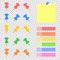 A set of colored sticky bookmarks and office buttons. A simple flat vector illustration  on a transparent background