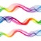 Set of colored transparent waves. Rainbow vector wavy waves. Design element