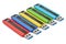 Set of colored USB flash drives 3.1, 3D rendering