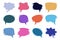 set colored vibrant speech bubbles flat cartoon isolated