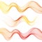 Set of colored waves. orange-red wave. abstract vector pattern. eps 10