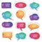Set of Colorful Abstract Chat Label. Vector illustration