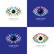 Set of colorful abstract eye logo, sign, emblem design element.
