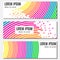 Set of colorful abstract header banners with curved lines, flying pieces