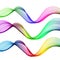 Set of Colorful Abstract Isolated Transparent Wave Lines for White Background. Smooth Wavy Horizontal Rainbow waves