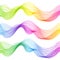 Set of Colorful Abstract Isolated Wave Lines for White