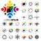 Set of colorful, abstract people together graphics - vector logo