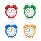 Set of colorful alarm clocks