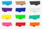 Set colorful banner origami ribbon paper infographic collection