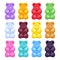 Set of colorful beautiful gummy bears