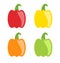 Set Colorful Bell Peppers Isolated