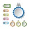 Set of colorful blank badges, tags, banners, label