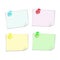 Set of colorful blank notes.