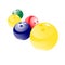 set of colorful bowling balls