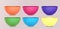 Set of colorful bowls and cups.